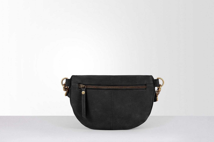 Damen HOLZRICHTER | Bauchtasche No 2-1 (M) + Webgurt No 4-1 (M) Chevron Schwarz/Weis