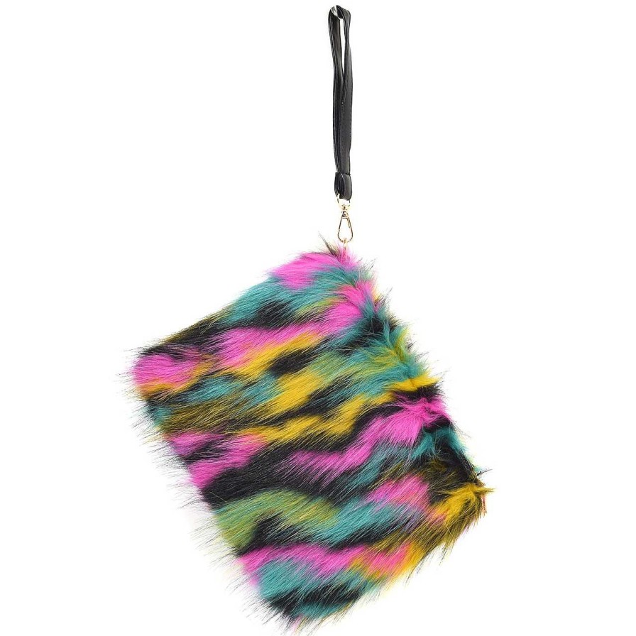 Damen HOLZRICHTER | Furry Clutch Multicolour Black